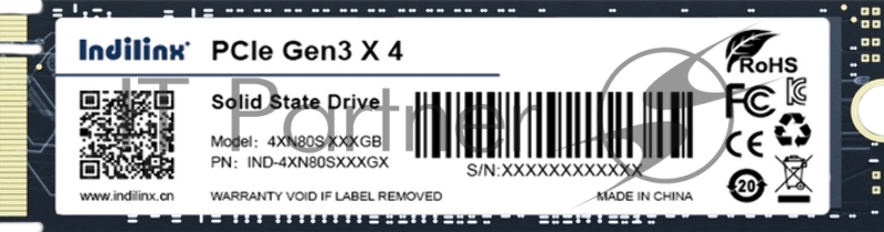 Накопитель SSD Indilinx 1Tb M.2 2280 NVME PCI-E (IND-4XN80S001TX)