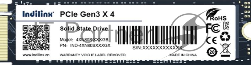 Накопитель SSD Indilinx 1Tb M.2 2280 NVME PCI-E (IND-4XN80S001TX)