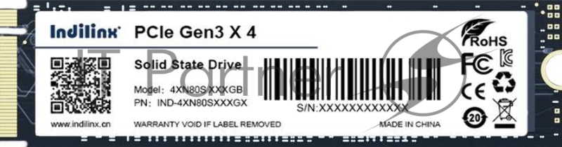 Накопитель SSD Indilinx 512Gb M.2 2280 NVME PCI-E (IND-4XN80S512GX)