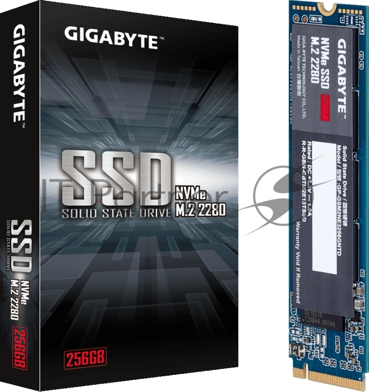 Накопитель SSD M.2 2280 256GB Gigabyte Client SSD GP-GSM2NE3256GNTD PCIe Gen3x4 with NVMe, 1700/1100, IOPS 180/250K, MTBF 1.5M, 3D TLC, 300TBW, NVMe 1.3, RTL