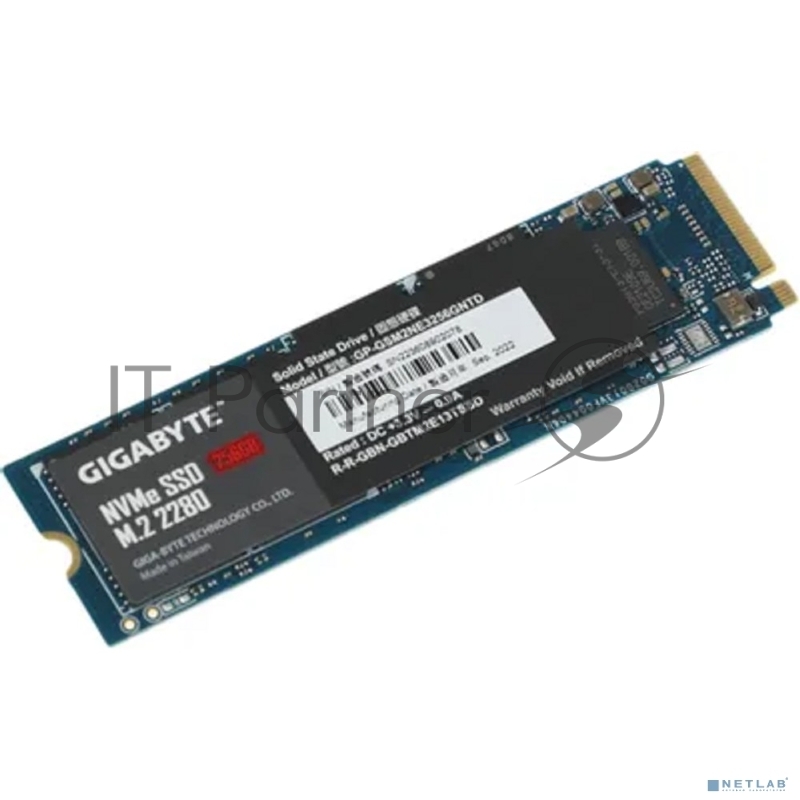 Накопитель SSD M.2 2280 256GB Gigabyte Client SSD GP-GSM2NE3256GNTD PCIe Gen3x4 with NVMe, 1700/1100, IOPS 180/250K, MTBF 1.5M, 3D TLC, 300TBW, NVMe 1.3, RTL