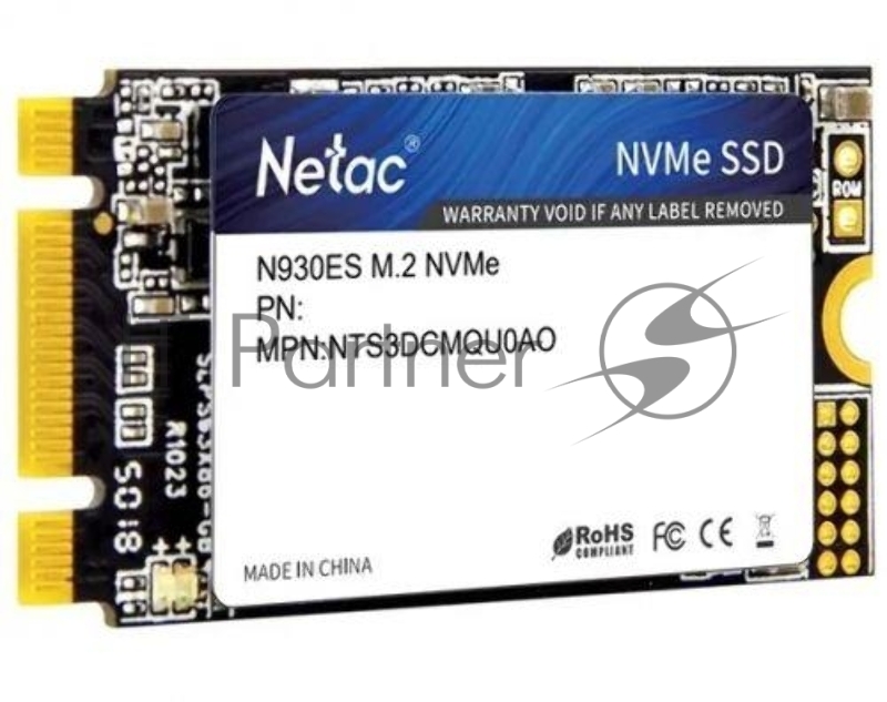 Накопитель SSD M.2 2242 Netac 1.0Tb N930ES Series <NT01N930ES-001T-E2X> Retail (PCI-E 3.1 x2, up to 1650/1500MBs, 3D TLC, NVMe 1.3, 22х42mm)