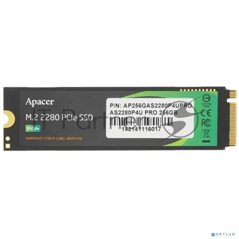 Накопитель SSD Apacer 256Gb M.2 AS2280P4U Pro, PCIe Gen3 x4, NVMe, 3500/3000 MB/s (AP256GAS2280P4UPRO-1)