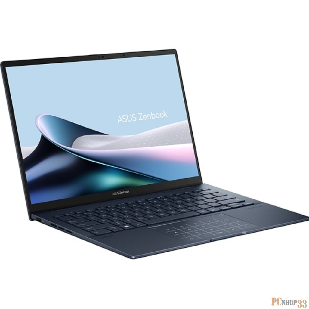 Ноутбук Asus Zenbook 14 OLED UX3405MA-PP239W Core Ultra 7 155H 16Gb SSD1Tb Intel Arc 14 OLED 3K (2880x1800) Windows 11 Home blue WiFi BT Cam Bag (90NB11R1-M00AB0)