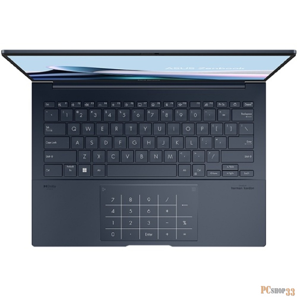 Ноутбук Asus Zenbook 14 OLED UX3405MA-PP239W Core Ultra 7 155H 16Gb SSD1Tb Intel Arc 14 OLED 3K (2880x1800) Windows 11 Home blue WiFi BT Cam Bag (90NB11R1-M00AB0)