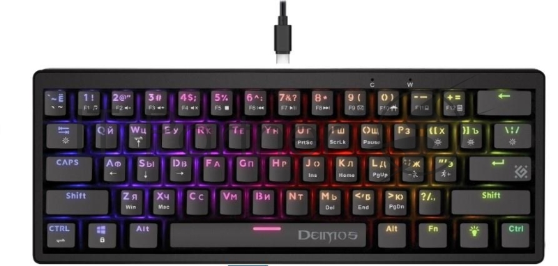 Клавиатура DEFENDER MECHANICAL DEIMOS GK-303 RU RGB 45303