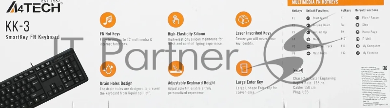 Клавиатура A4Tech KR-3 черный USB