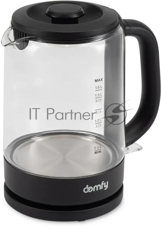 Чайник электрический Domfy DSB-EK304 1.7л. 2200Вт черный (корпус: стекло)