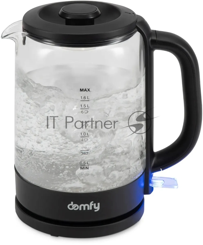 Чайник электрический Domfy DSB-EK304 1.7л. 2200Вт черный (корпус: стекло)