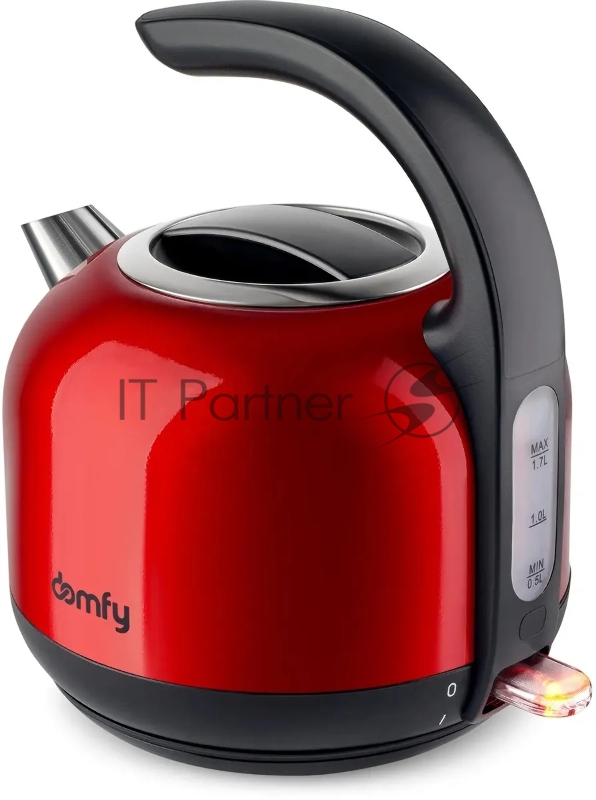 Чайник электрический Domfy DSC-EK506 1.7л. 2200Вт красный/черный (корпус: нержавеющая сталь)