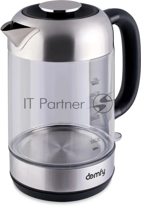 Чайник электрический Domfy DSM-EK401 1.8л. 2200Вт черный/прозрачный (корпус: стекло)