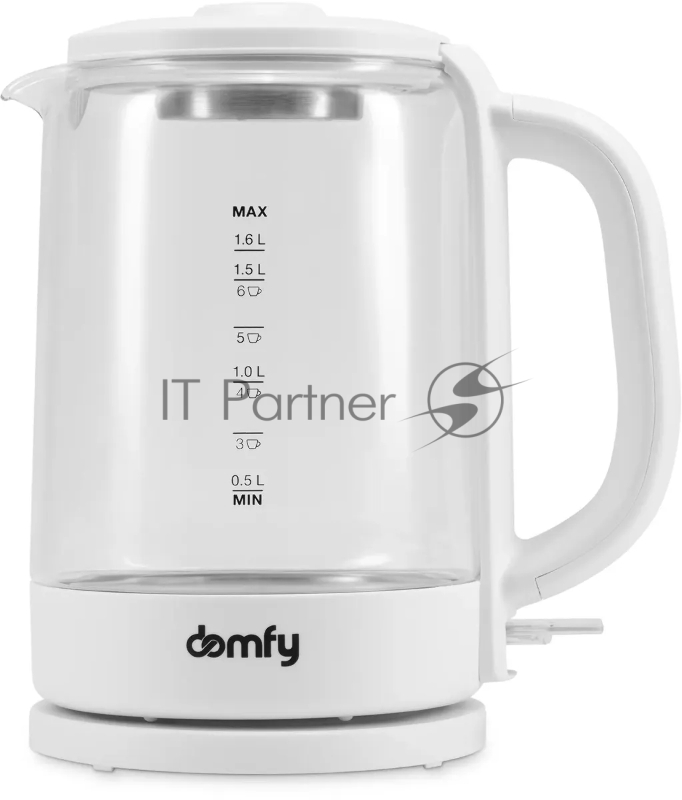 Чайник электрический Domfy DSW-EK304 1.7л. 2200Вт белый (корпус: стекло)