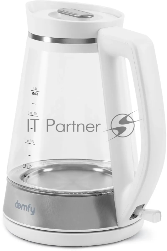 Чайник электрический Domfy DSW-EK505 1.9л. 3000Вт белый/прозрачный (корпус: стекло)