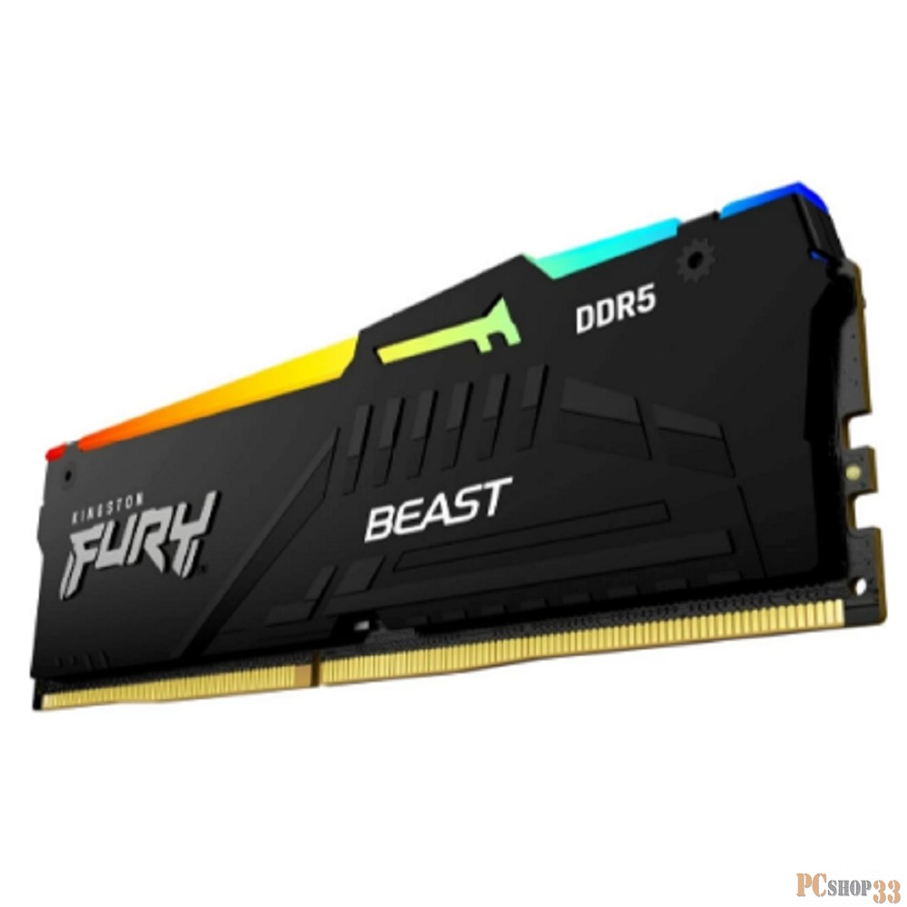Оперативная память 8GB Kingston DDR5 6000 DIMM FURY Beast Black RGB KF560C40BBA-8 Non-ECC, CL40, 1.35V, 1RX8 40-40-40 288-pin, RTL