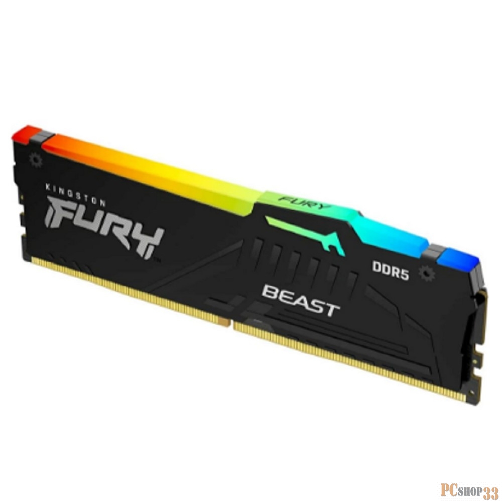 Оперативная память 8GB Kingston DDR5 6000 DIMM FURY Beast Black RGB KF560C40BBA-8 Non-ECC, CL40, 1.35V, 1RX8 40-40-40 288-pin, RTL