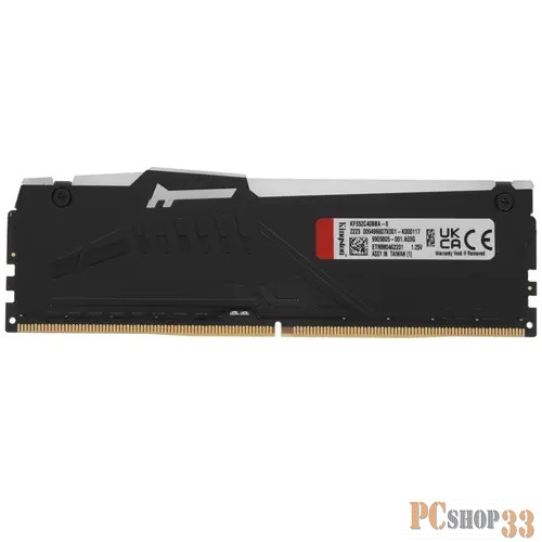Оперативная память 8GB Kingston DDR5 5200 DIMM FURY Beast Black RGB KF552C40BBA-8 Non-ECC, CL40, 1.25V, 1RX8 40-40-40 288-pin, RTL