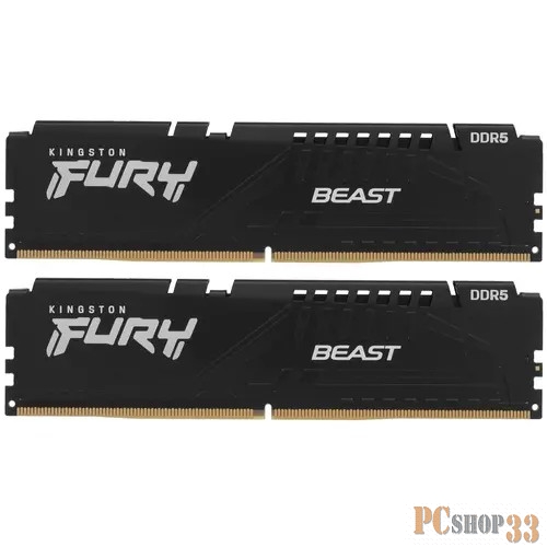 Оперативная память 16GB Kingston DDR5 4800 DIMM FURY Beast Black Gaming Memory KF548C38BBK2-16 Non-ECC, CL38 , 1.1V, 1RX16 (Kit of 2), RTL (325973)
