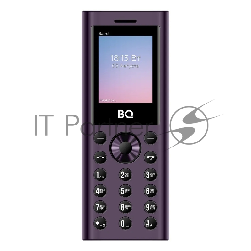 Мобильный телефон BQ 1858 Barrel Purple+Black. SC6531E, 1, 32 Mb, 32 Mb, 2G GSM 850/900/1800/1900, Bluetooth Версия 2.1 Экран: 1.77 , 128*160, стекло 2,5d Основная камера: 0.08MP, FF, Фронтальная камера: , Кол-во СИМ: 3, Mini, nano, карта памяти Micr