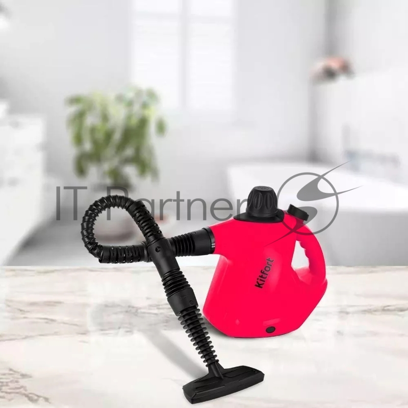 Пароочиститель ручной Kitfort КТ-9138-1 1050Вт черный/розовый