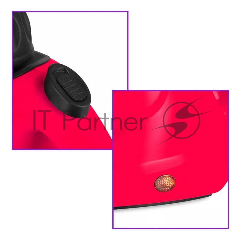 Пароочиститель ручной Kitfort КТ-9138-1 1050Вт черный/розовый