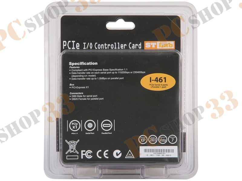Контроллер COM (2 внешн. 9pin + 2 внутр. 9pin) + LPT (1 внутр.) STLab I-461 (PCI-E x1)