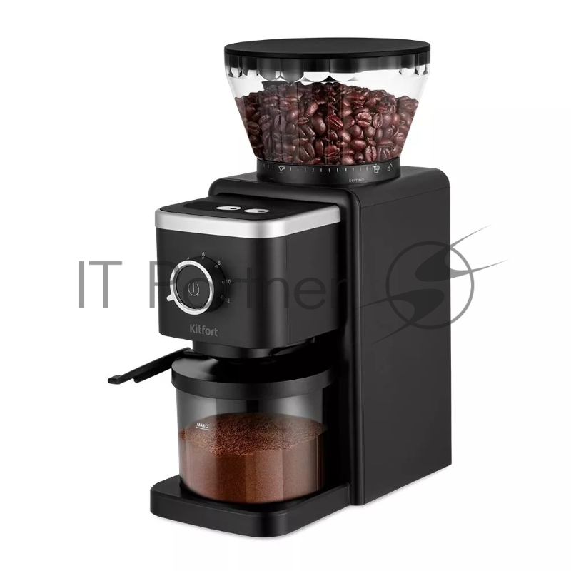 Кофемолка Kitfort КТ-7167 200Вт сист.помол.:жернова вместим.:240гр черный
