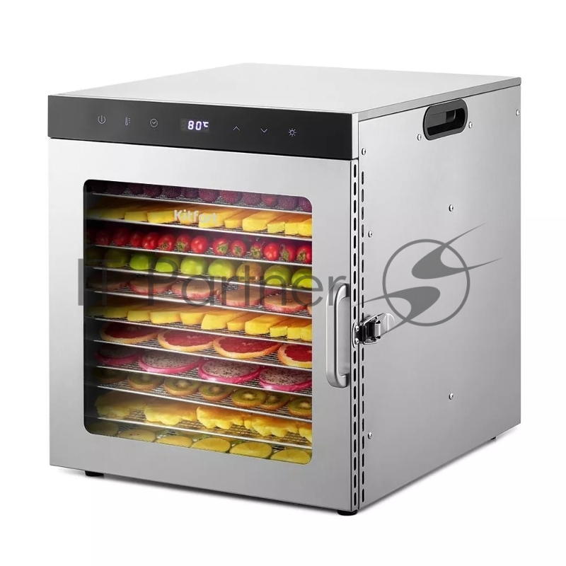 Сушка для фруктов и овощей Kitfort КТ-1951 12под. 1000Вт нержавеющая сталь