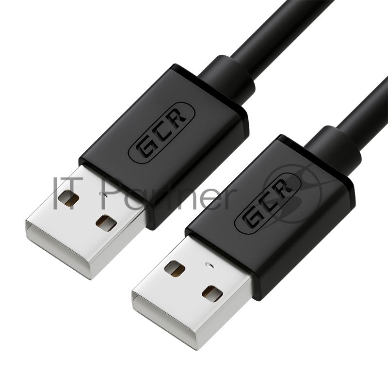 Кабель GCR 0.75m USB 2.0, AM/AM, черный, 28/28 AWG, экран, армированный, морозостойкий, GCR-UM2M-BB2S-0.75m