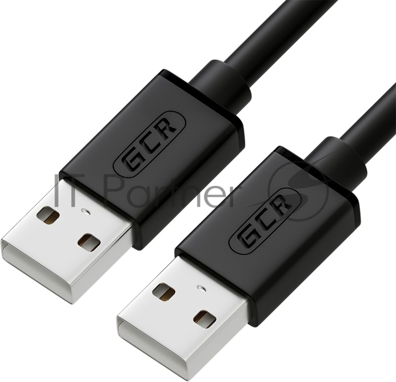Кабель GCR 0.75m USB 2.0, AM/AM, черный, 28/28 AWG, экран, армированный, морозостойкий, GCR-UM2M-BB2S-0.75m