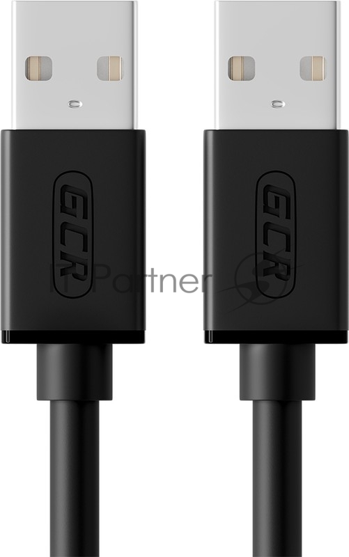 Кабель GCR 0.75m USB 2.0, AM/AM, черный, 28/28 AWG, экран, армированный, морозостойкий, GCR-UM2M-BB2S-0.75m