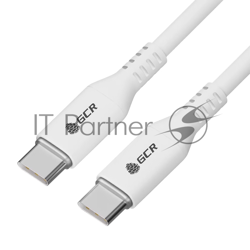 Кабель GCR 1.0m Type C-C POWER DELIVERY 18 W, белый TPE, AL case белый, белый ПВХ, GCR-53583