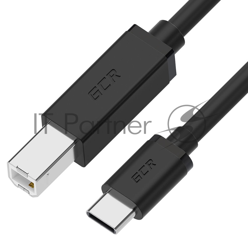Кабель GCR 0.5m TypeC / USB 2.0 BM, черный, GCR-55249