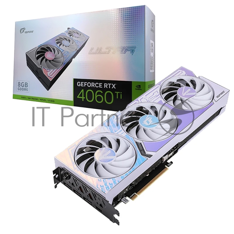 Видеокарта Colorful GeForce RTX 4060 Ti Ultra W OC 8GB-V 128-bit GDDR6 DPx3 HDMI 3FAN RTL