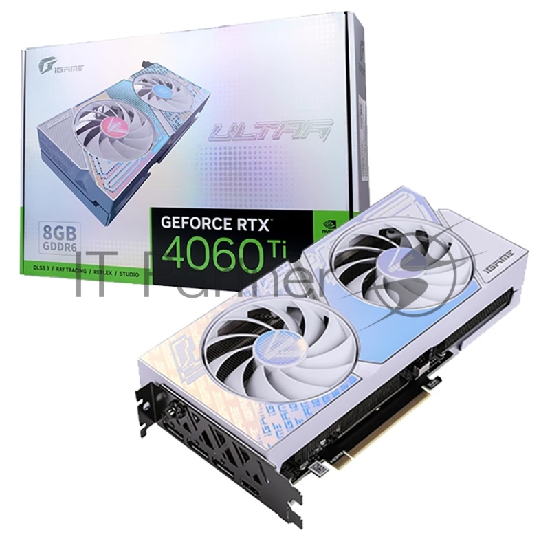 Видеокарта Colorful GeForce RTX 4060 Ti Ultra W DUO OC 8GB-V 128-bit GDDR6 DPx3 HDMI 2FAN RTL