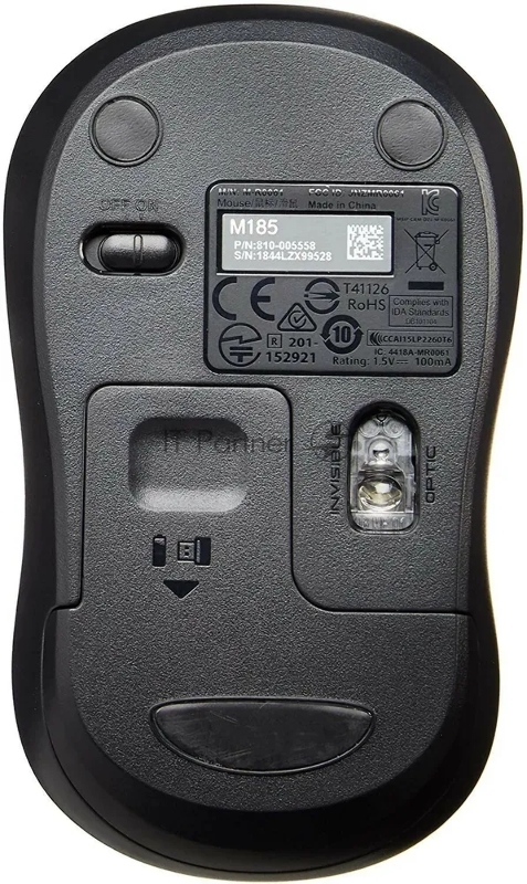 Мышь Logitech B175 черный/серый оптическая (1000dpi) беспроводная USB для ноутбука (2but)