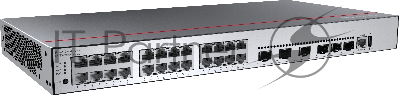 Коммутатор Huawei S5735-L24P4XE-A-V2 (24*10/100/1000BASE-T ports, 4*10GESFP+ ports, 2*12GE stack ports, PoE+, AC power + 02311VGN, Basic SW)