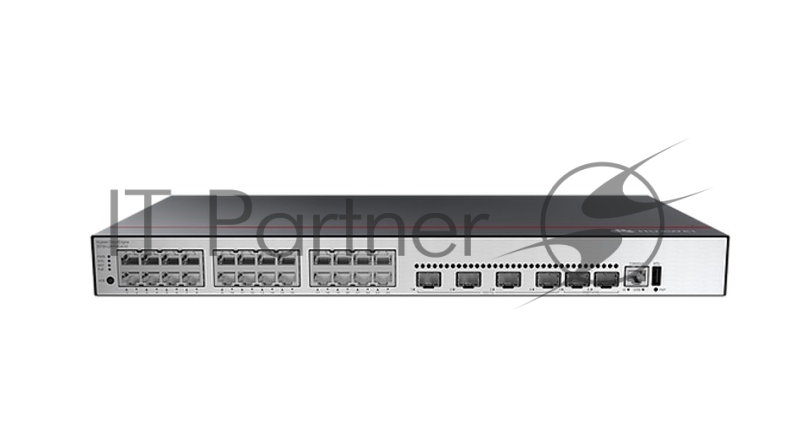 Коммутатор Huawei S5735-L24P4XE-A-V2 (24*10/100/1000BASE-T ports, 4*10GESFP+ ports, 2*12GE stack ports, PoE+, AC power + 02311VGN, Basic SW)