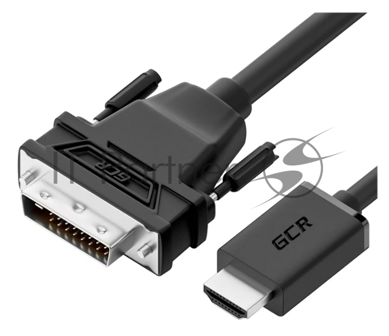 GCR Кабель 5.0m HDMI-DVI, 19M / 25M Dual Link, черный, 30 AWG, двойной экран, GCR-55523