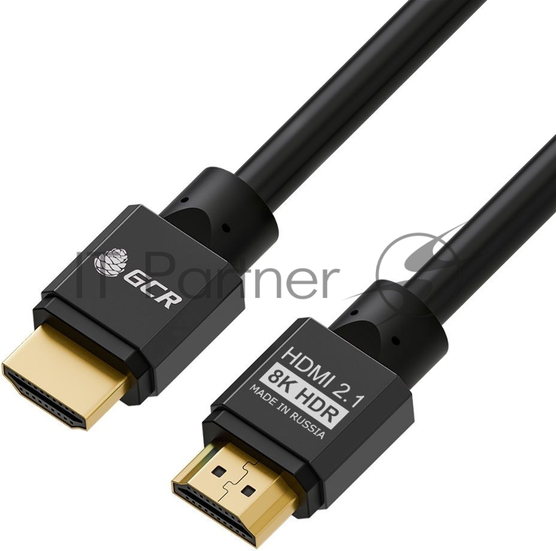 GCR Кабель 2.0m HDMI 2.1, черный, 8K 60Hz, 4K 144Hz, динамический HDR, 4:4:4, Ultra HD, 48.0 Гбит/с, 2 Х экран, армирование, GCR-55551