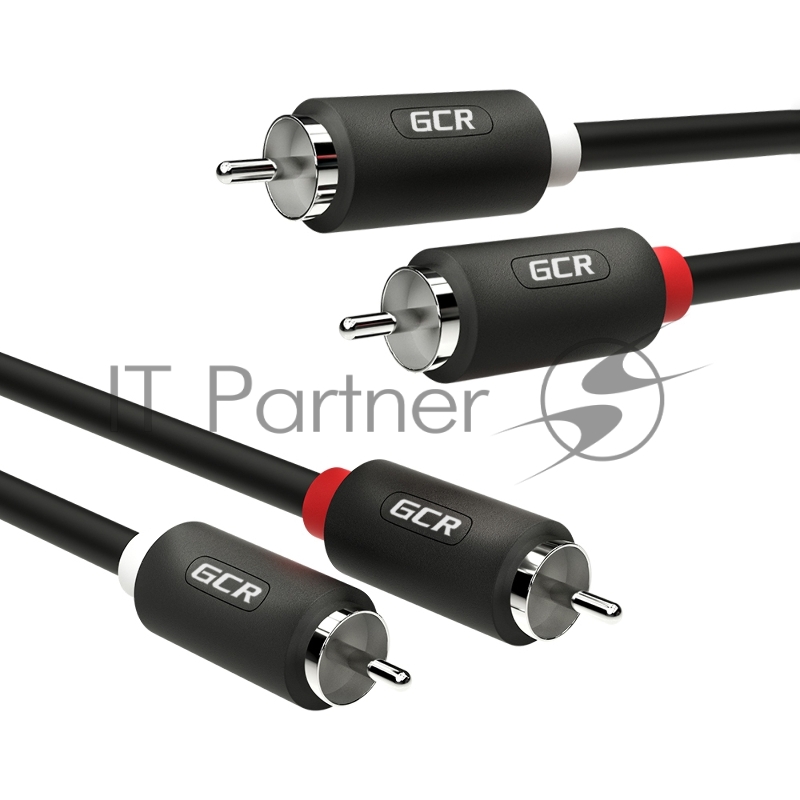 GCR Кабель 1.5m аудио 2 х RCA / 2 х RCA , черный, GCR-54126