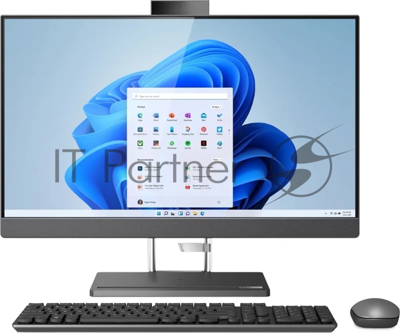 Моноблок Lenovo IdeaCentre AIO 5 27IAH7 27 QHD (2560x1440) IPS 350N, i5-13500H, 2x8GB SO-DIMM DDR5 5200, 512GB SSD M.2, Iris Xe, WiFi6, BT, 5.0MP+IR Cam, Wireless KB&Mouse, Win 11 Pro, Storm Grey, 1Y