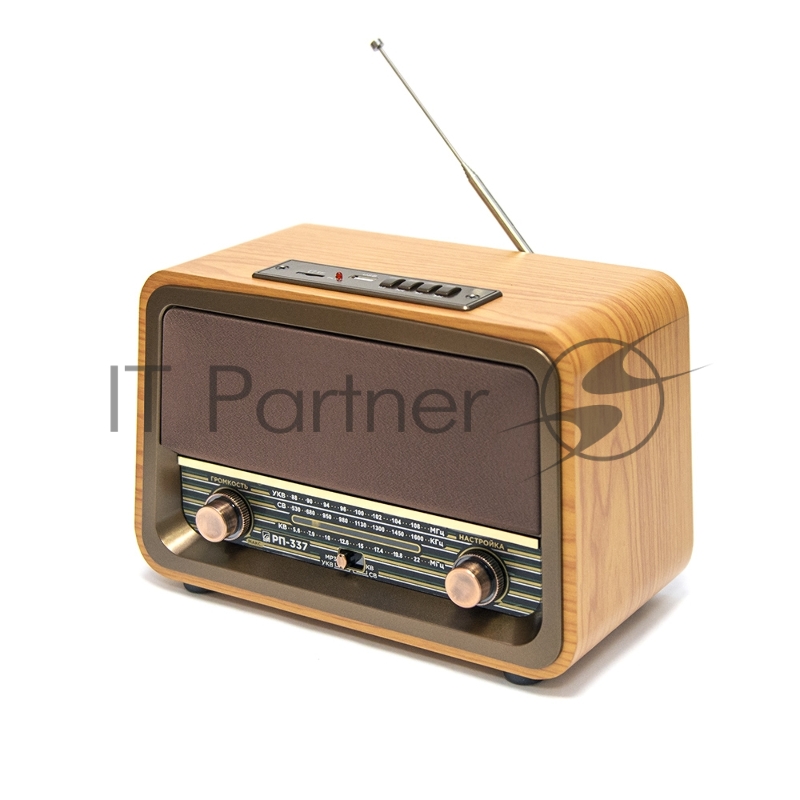 Радиоприемник БЗРП РП-337, УКВ 88-108МГц,СВ,КВ, корпус МДФ,220V, DC6В, акб 1200мАч,BT/USB/microSD