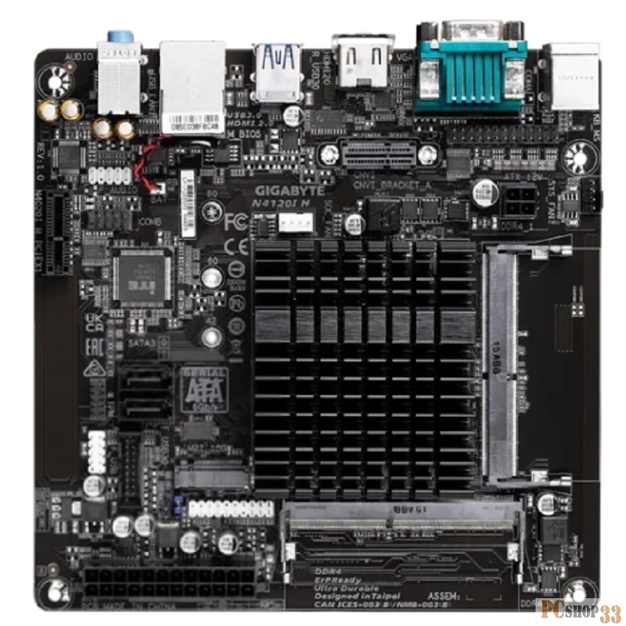 Материнская плата Gigabyte N4120I H 2xDDR4 mini-ITX AC`97 8ch(7.1) GbLAN+VGA+HDMI