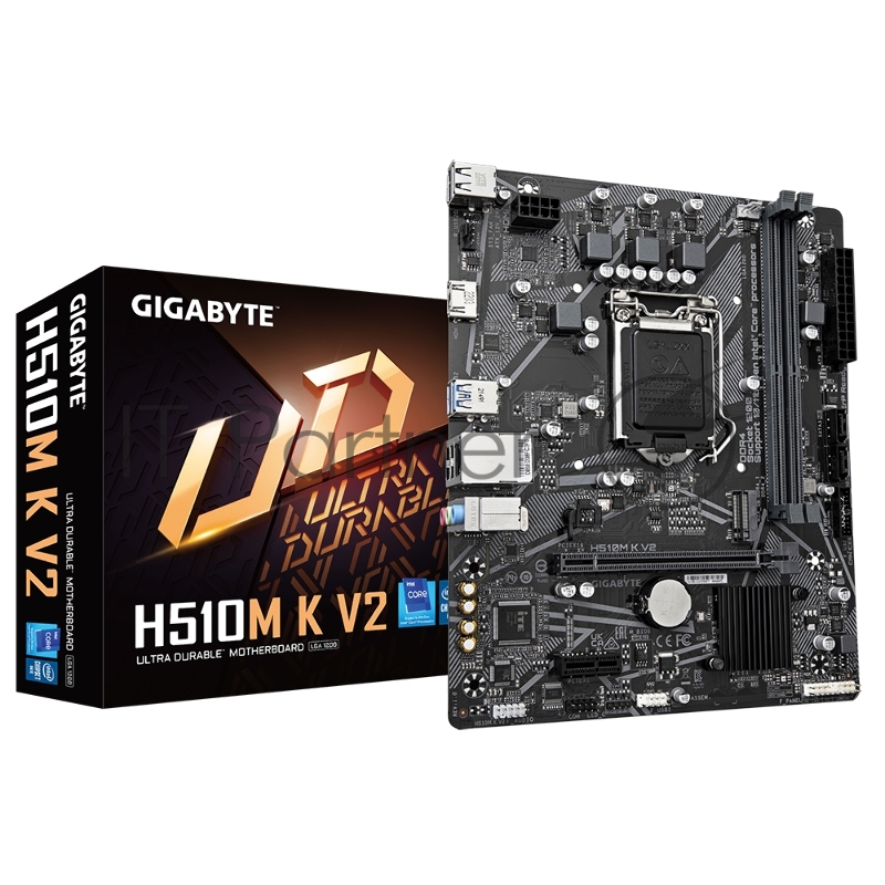 Материнская плата Gigabyte H510M K V2 (V2.0) Soc-1200 Intel H470 2xDDR4 mATX AC`97 8ch(7.1) GbLAN+HDMI