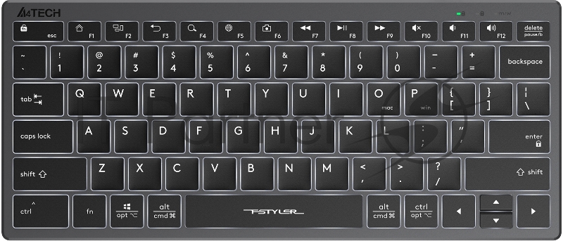 Клавиатура A4Tech Fstyler FX61 серый USB slim LED (FX61 GREY)