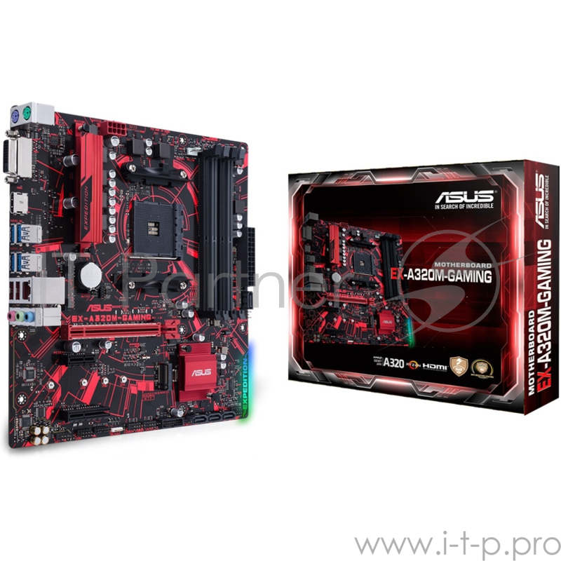 Материнская плата ASUS EX-A320M-GAMING 90MB0VG0-M0EAYM { PCI-E DVI+HDMI GbLAN SATA MicroATX 4DDR4}