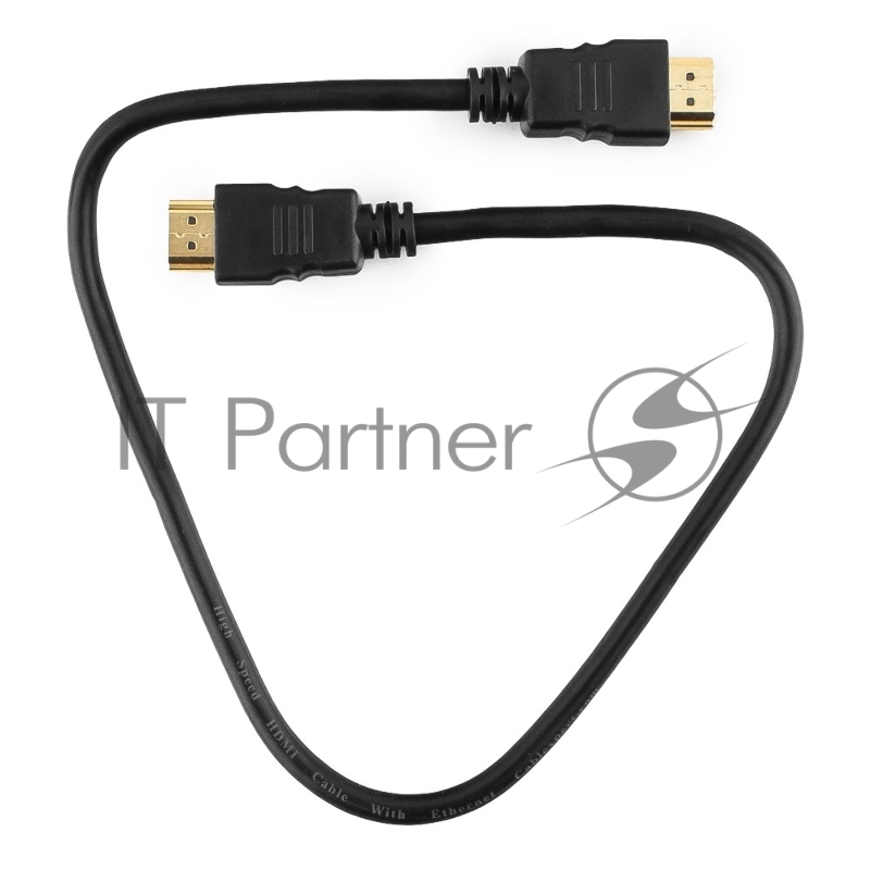 Кабель HDMI Cablexpert CC-HDMI4-0.5M, 19M/19M, v2.0, медь, позол.разъемы, экран, 0.5м, черный, пак