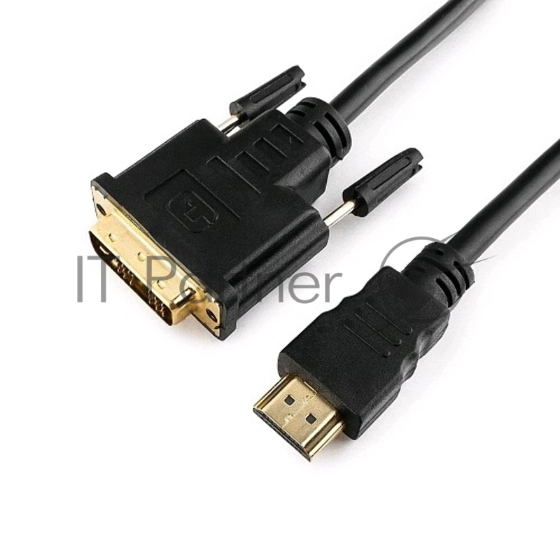 Кабель HDMI-DVI Cablexpert CC-HDMI-DVI-15, 19M/19M, single link, медь, позол.разъемы, экран, 4.5м, черный, пакет