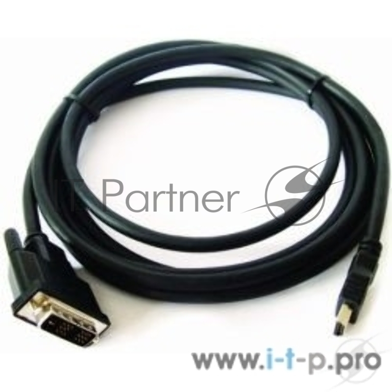 Кабель HDMI-DVI Cablexpert CC-HDMI-DVI-15, 19M/19M, single link, медь, позол.разъемы, экран, 4.5м, черный, пакет