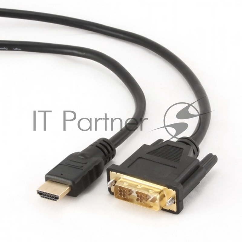 Кабель HDMI-DVI Cablexpert CC-HDMI-DVI-10MC, 19M/19M, single link, медь, позол.разъемы, экран, 10м, черный, пакет